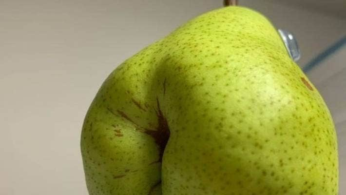 close up of a pear, how to anal stretch