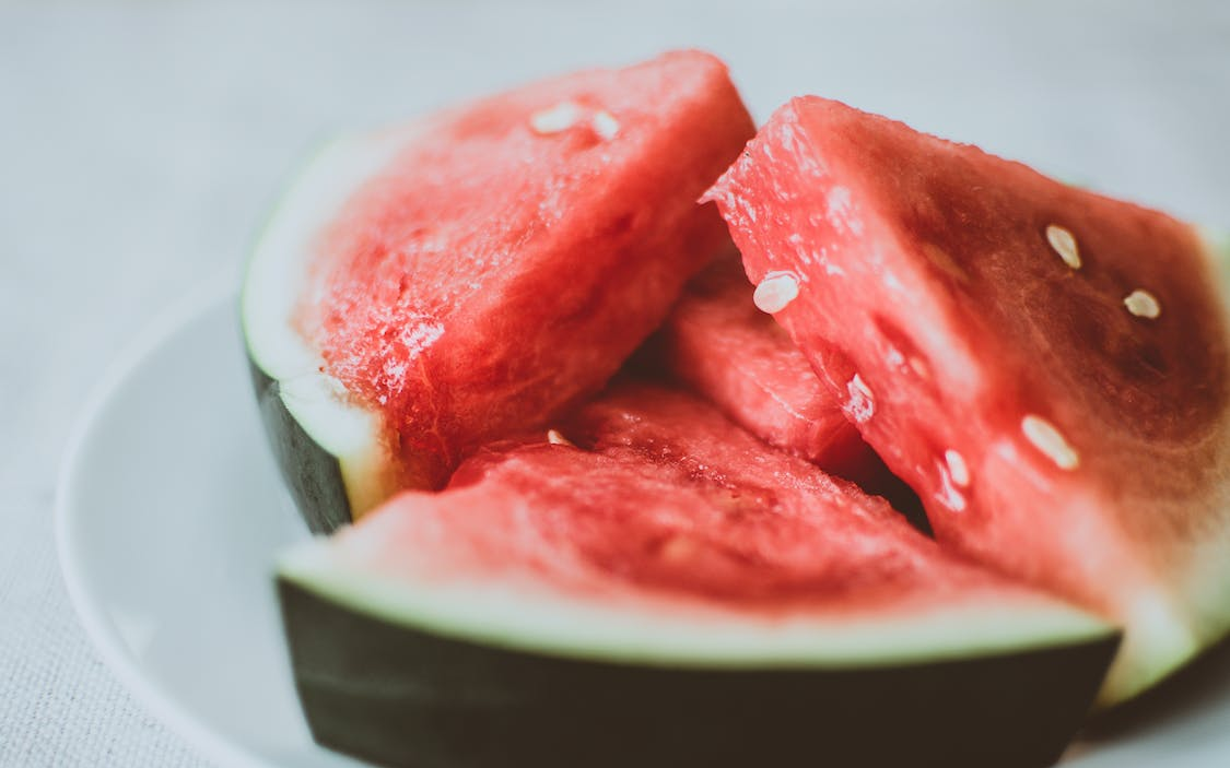 plate of watermelon slices