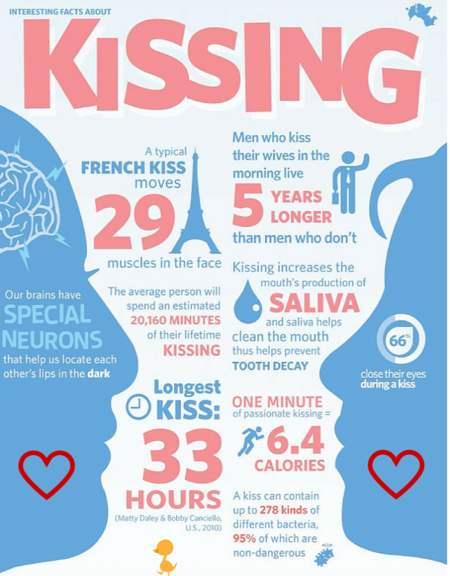 infographic on kissing facts