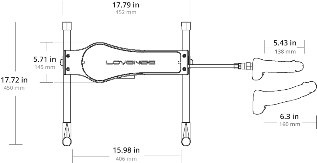 Lovense sex machine dimensions