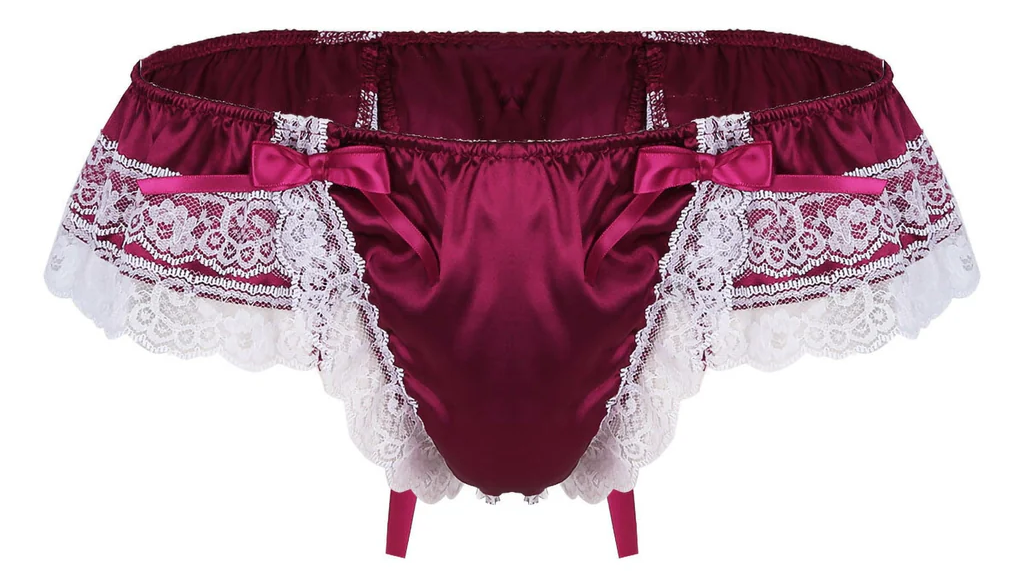 burgandy and lace panties