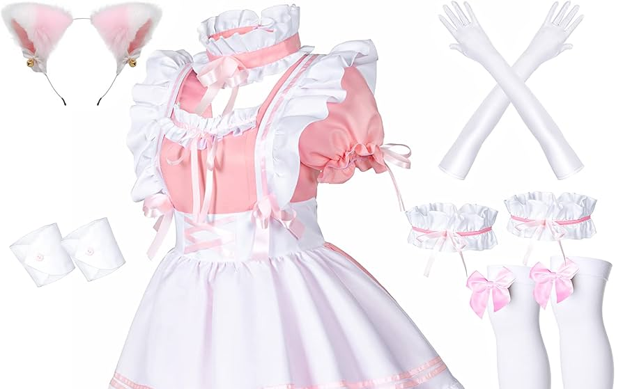 sissy outfit ideas, pink frilly dress with accessories, sissification shopping guide