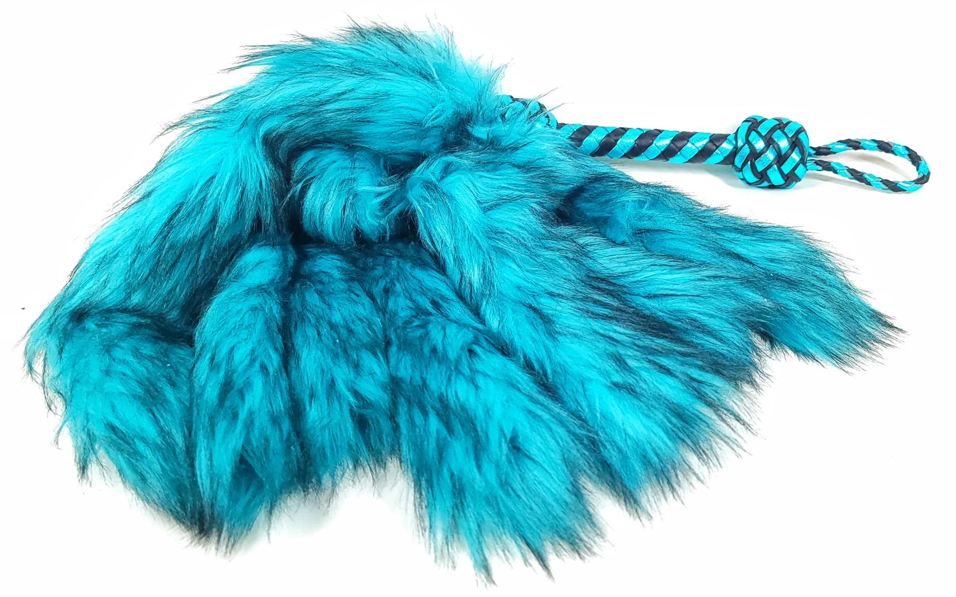 blue fur bdsm flogger