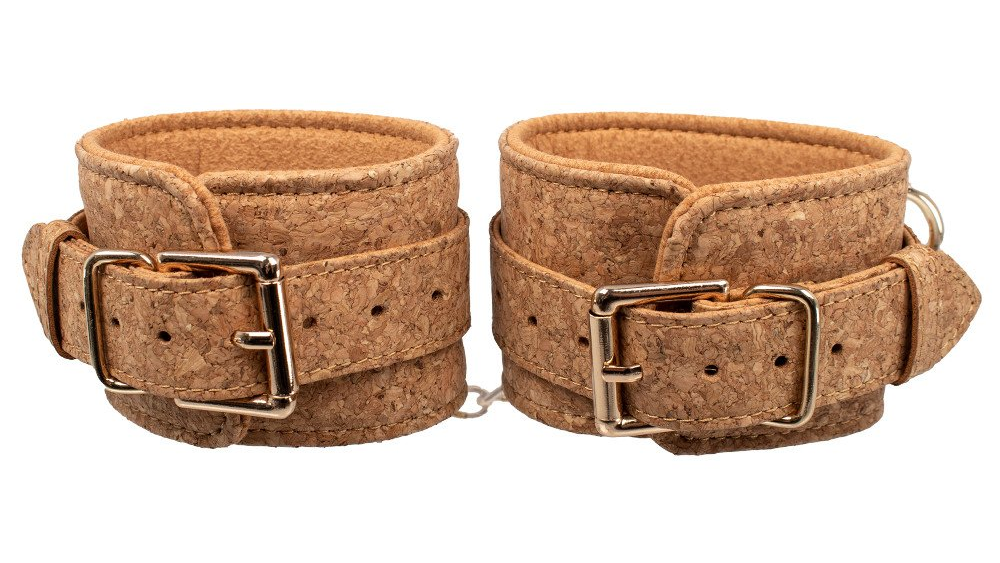 cork leather bdsm handcuffs