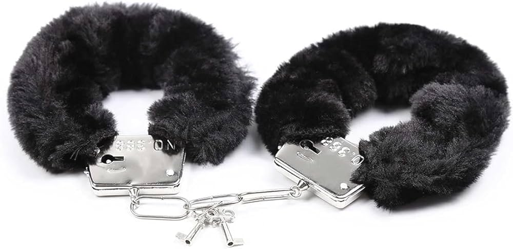 fuzzy black fur hancfuffs