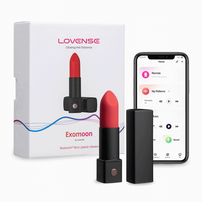 lovense exomoon, App-controlled lipstick vibrator, Lipstick vibrator for travel, Mini vibrator for clitoral stimulation