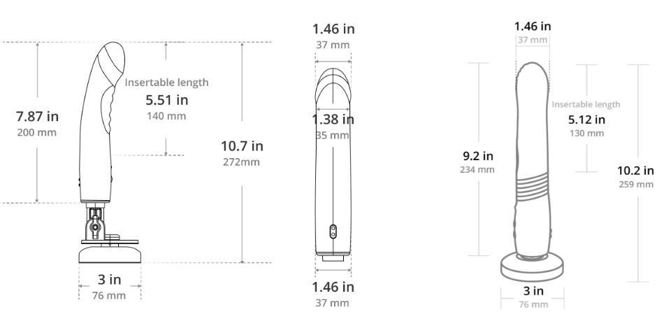 lovense mission 2 vs gravity spects and measturments